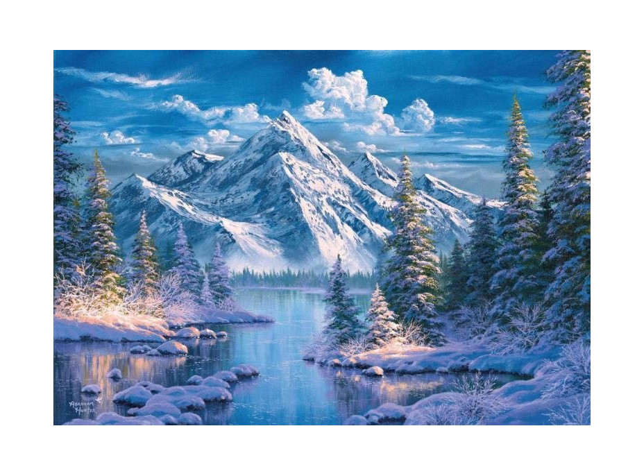 NORIMPEX Diamantové maľovanie Rieka v horskej doline 30x40cm