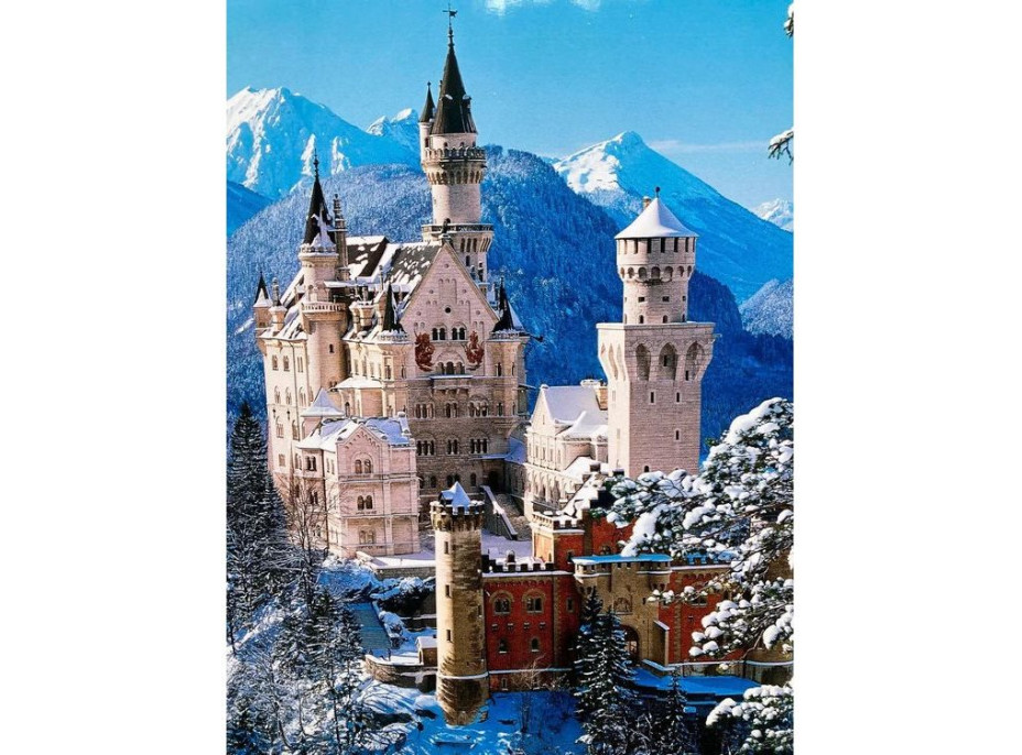 NORIMPEX Diamantové maľovanie Zámok Neuschwanstein v zime 30x40cm