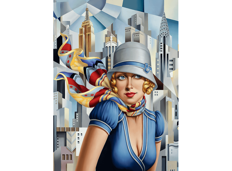 TREFL Drevené puzzle Art: Catherine Abel - Leto v meste 200 dielikov