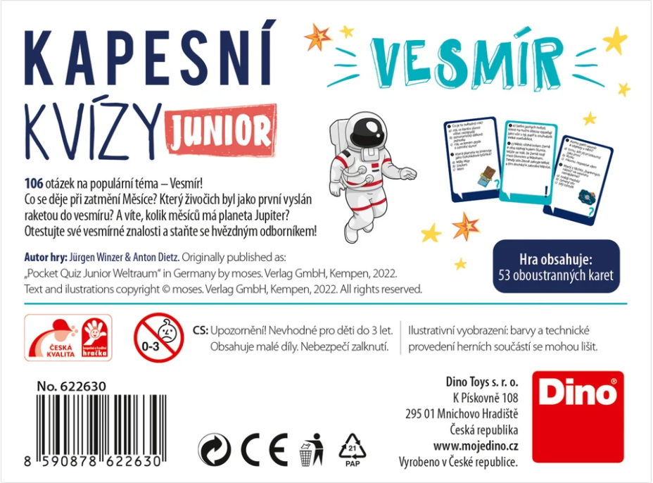 DINO Vreckové kvízy junior – Vesmír