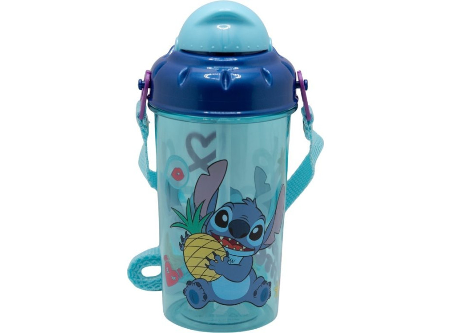 STOR Fľaša na pitie s popruhom Stitch 465 ml