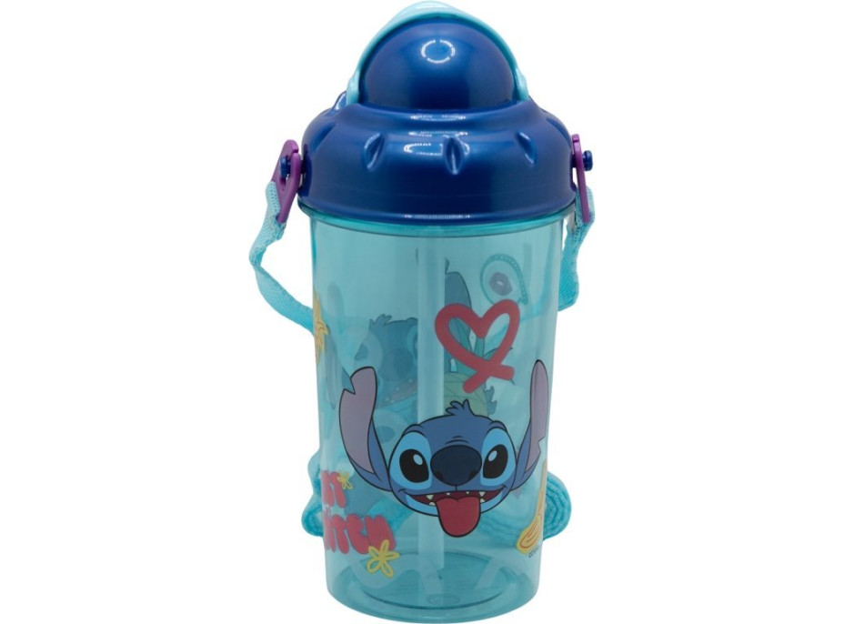 STOR Fľaša na pitie s popruhom Stitch 465 ml