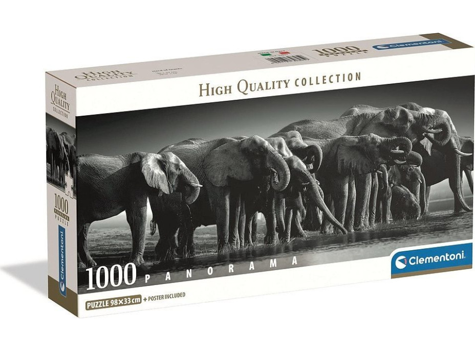 CLEMENTONI Panoramatické puzzle Stádo obrov 1000 dielikov