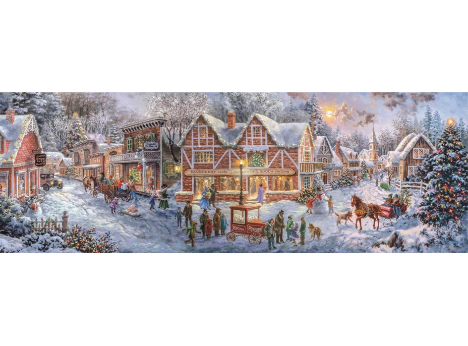 CLEMENTONI Panoramatické puzzle Vianočná kolekcia: Príprava na Vianoce 1000 dielikov