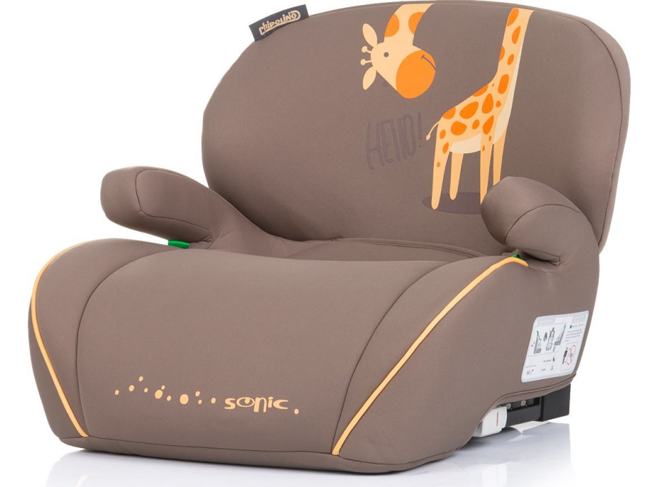 CHIPOLINO Podsedák Sonic i-Size 125-150cm Isofix, Giraffe