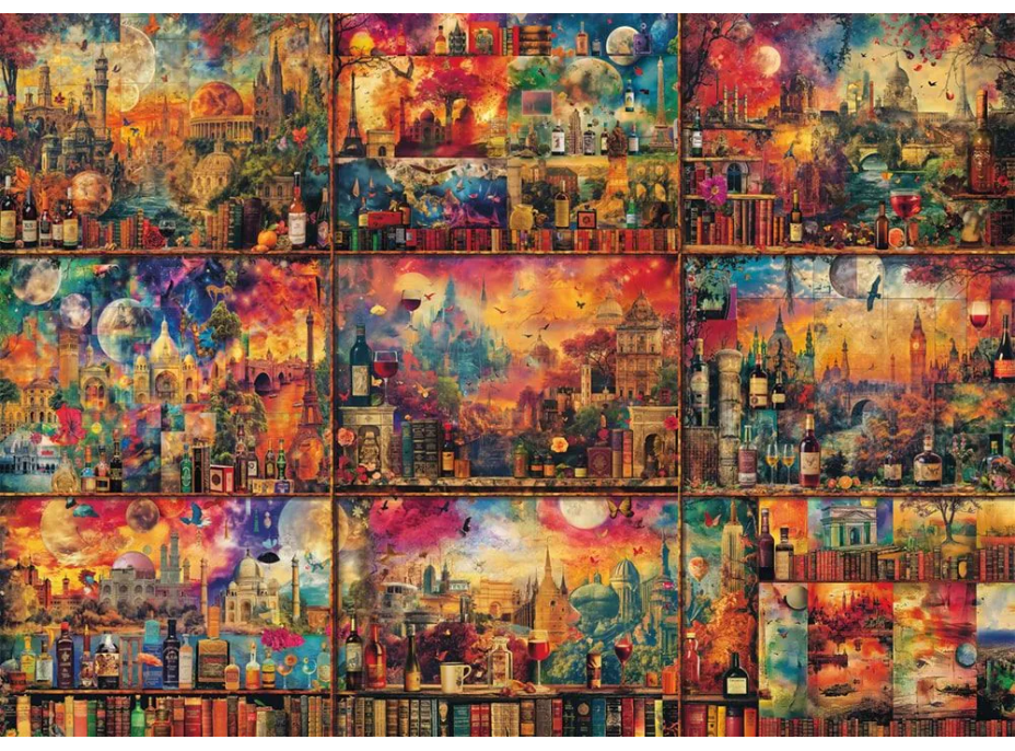 SCHMIDT Puzzle Cestovanie s knihami a vínom 2000 dielikov
