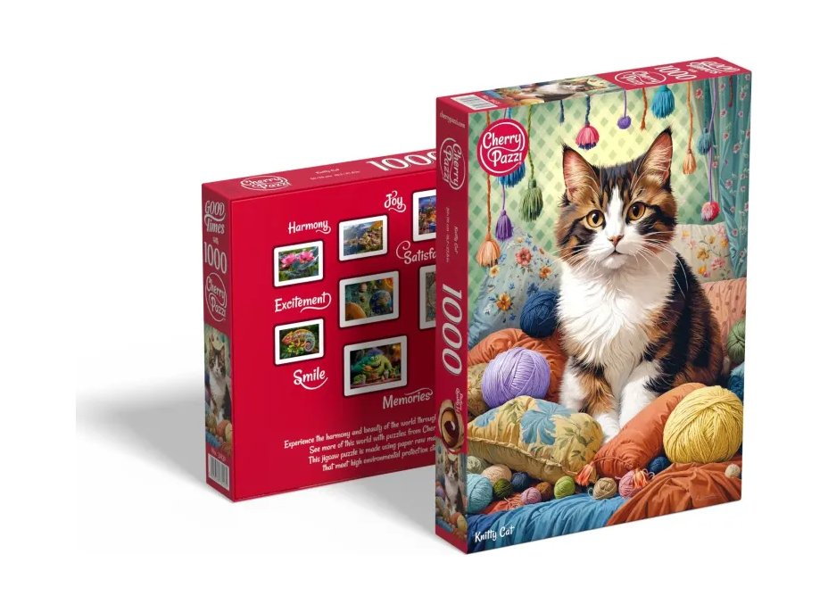 CHERRY PAZZI Puzzle Mačka v priadze 1000 dielikov