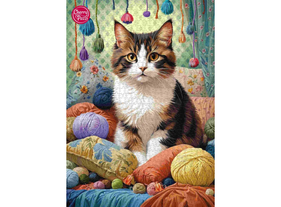 CHERRY PAZZI Puzzle Mačka v priadze 1000 dielikov