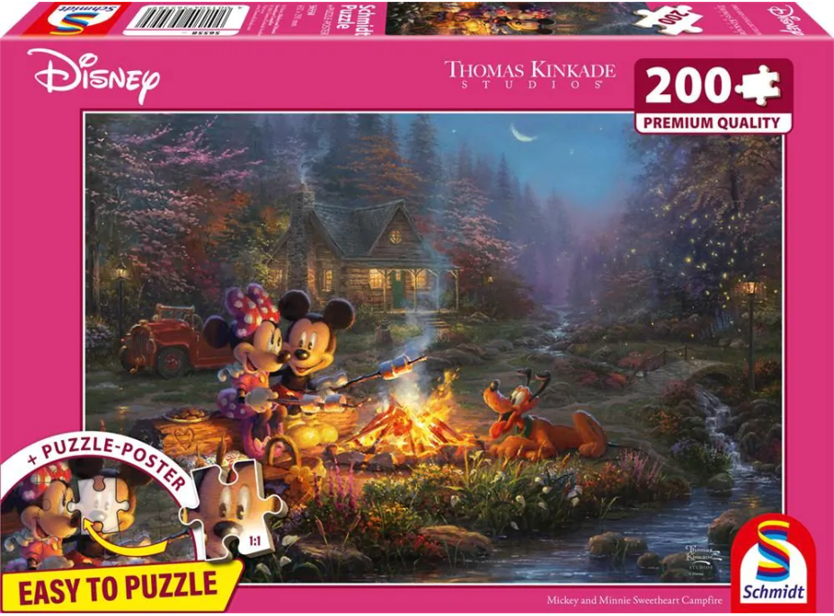 SCHMIDT Puzzle Mickey a Minnie: Romantika pri ohni 200 dielikov