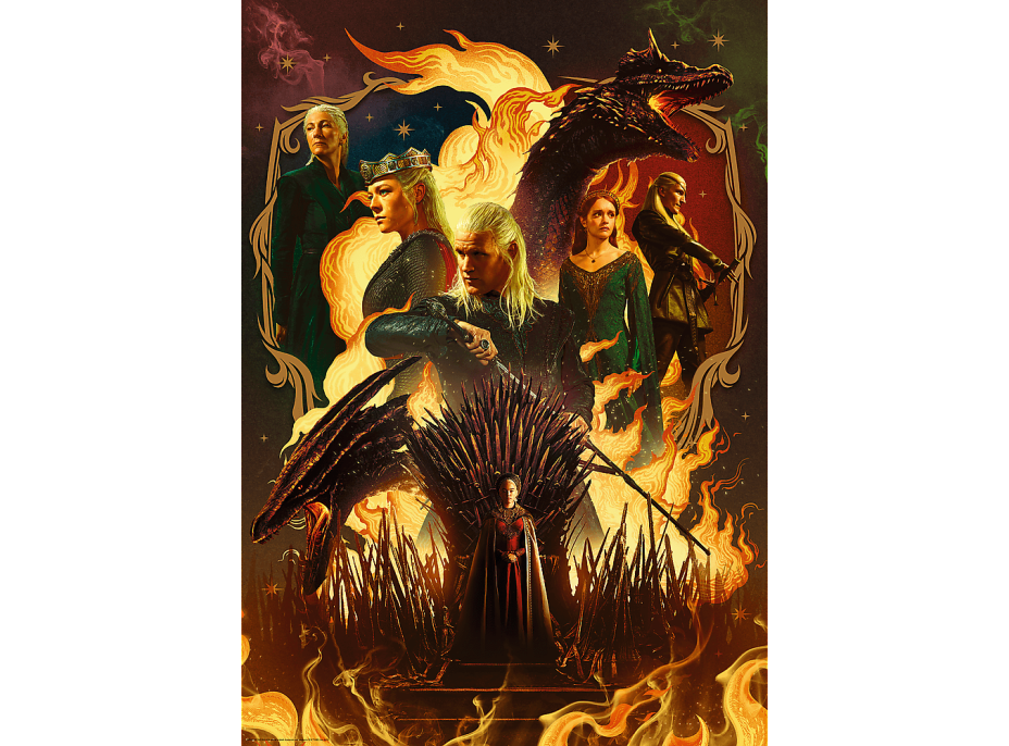 TREFL Puzzle Premium Plus Hra o tróny: Rod draka 1000 dielikov