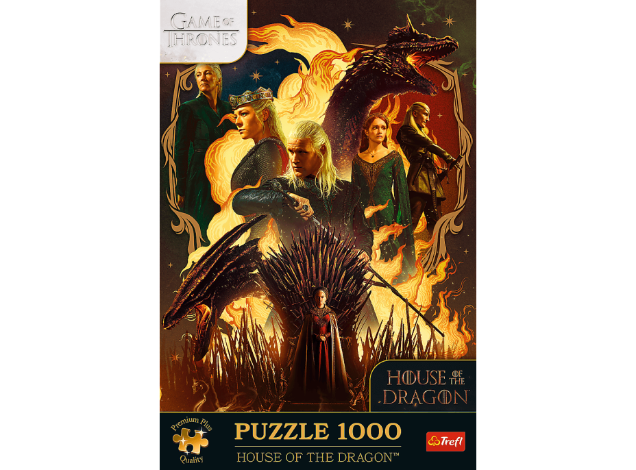 TREFL Puzzle Premium Plus Hra o tróny: Rod draka 1000 dielikov