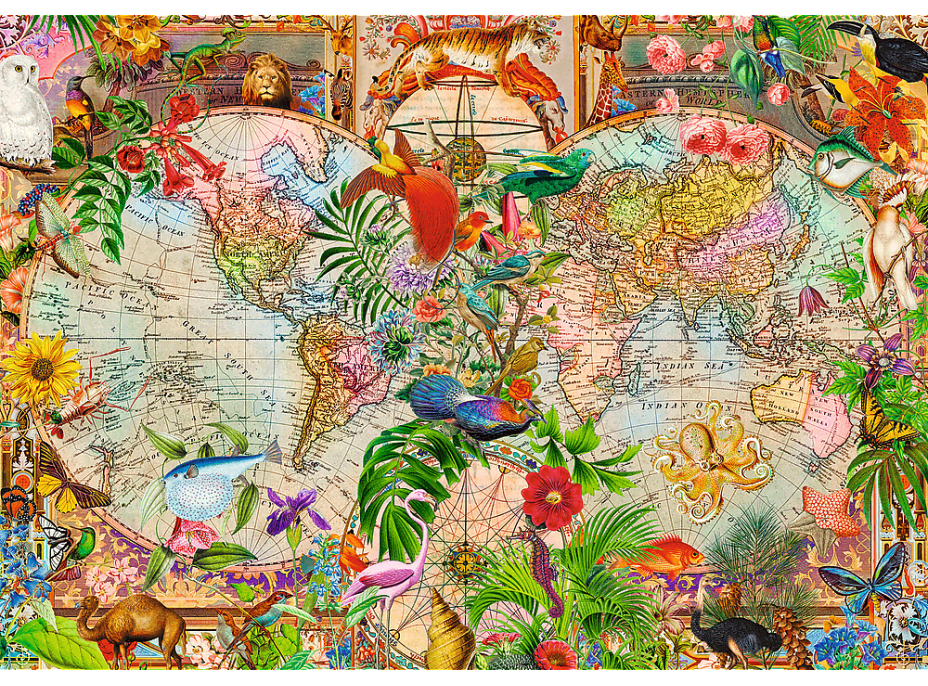 TREFL Puzzle Premium Plus Tea Time: Antická mapa sveta 1000 dielikov