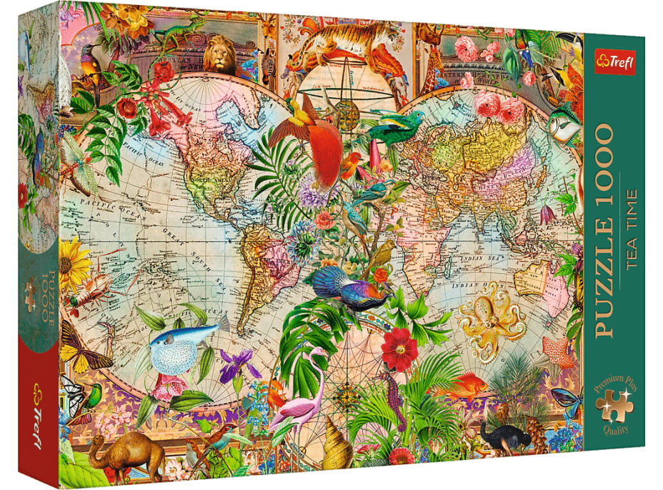 TREFL Puzzle Premium Plus Tea Time: Antická mapa sveta 1000 dielikov