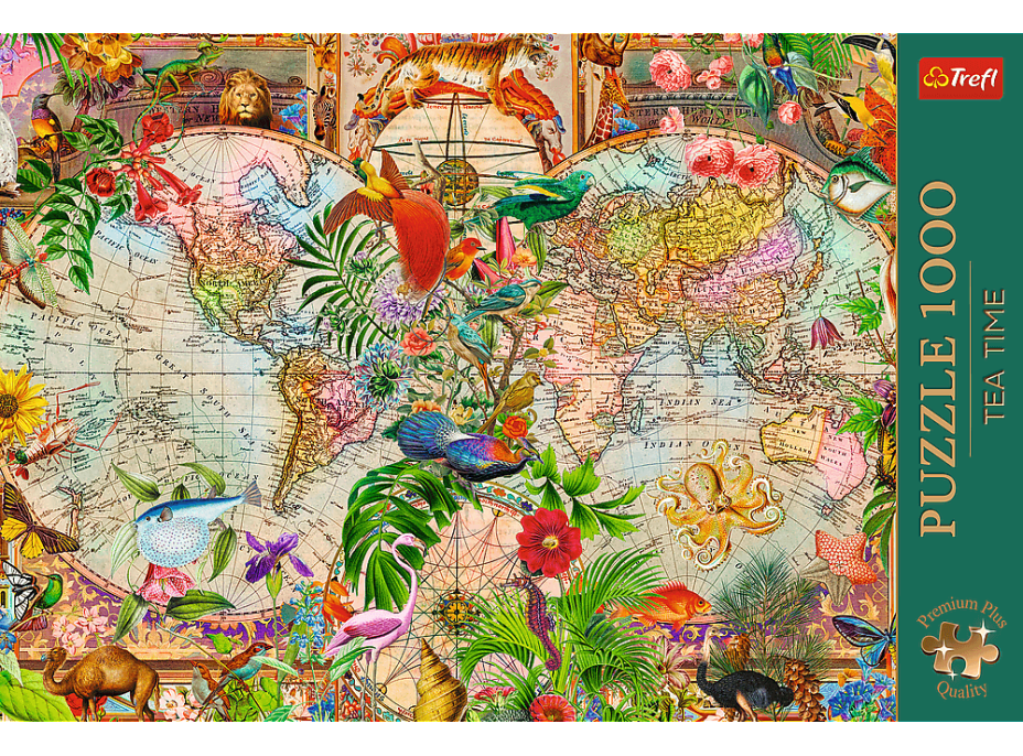 TREFL Puzzle Premium Plus Tea Time: Antická mapa sveta 1000 dielikov