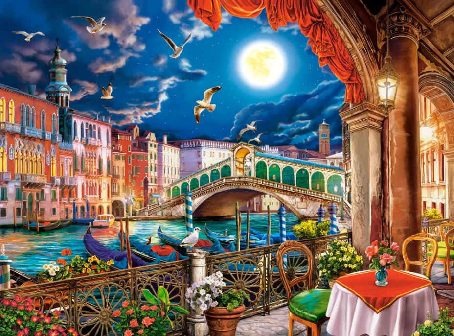 CASTORLAND Puzzle Romantický večer v Benátkach 2000 dielikov