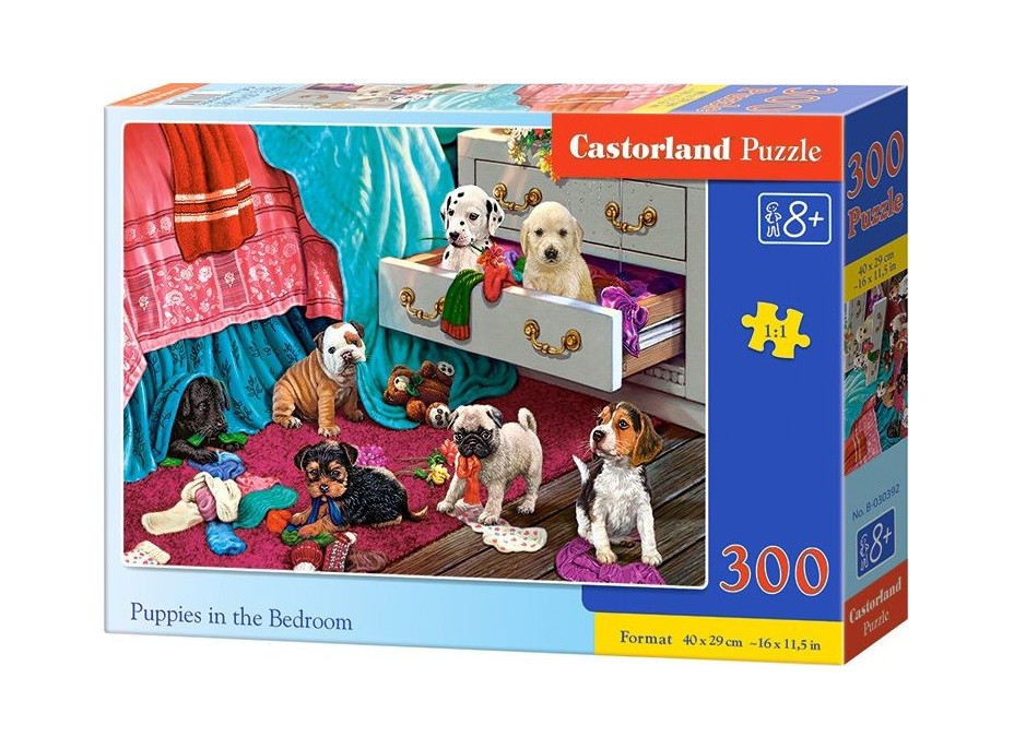 CASTORLAND Puzzle Šteňatá v spálni 300 dielikov