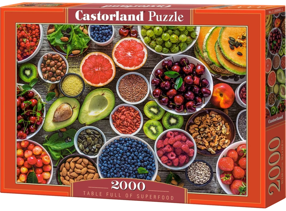 CASTORLAND Puzzle Stôl plný superpotravín 2000 dielikov