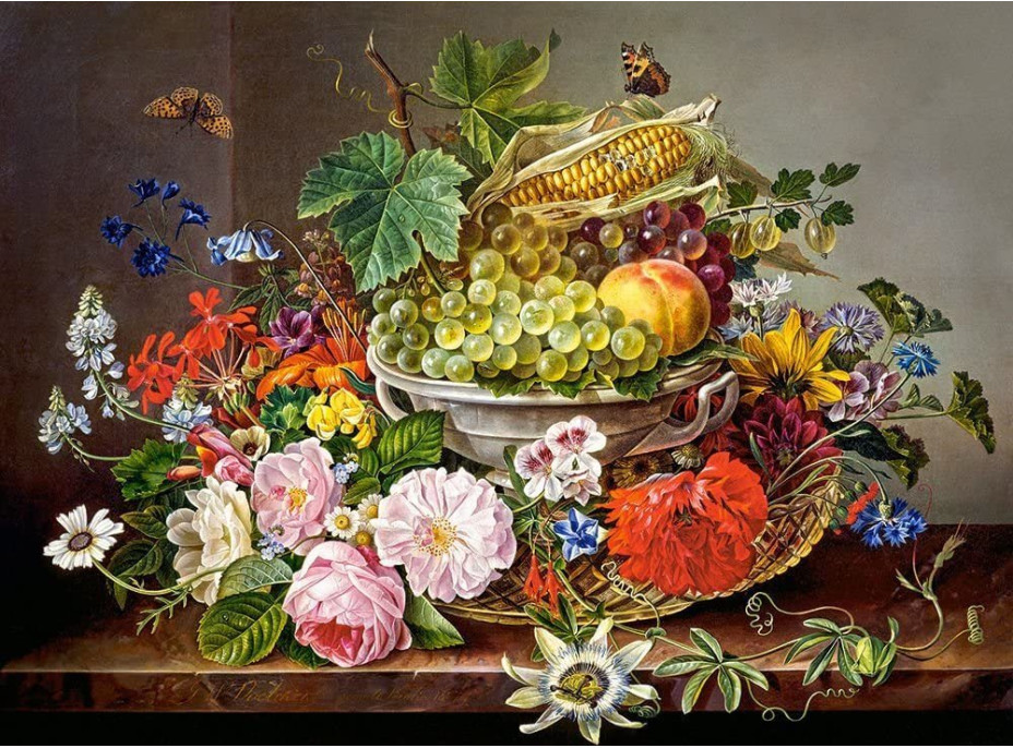 CASTORLAND Puzzle Zátišie s kvetmi a ovocím 2000 dielikov