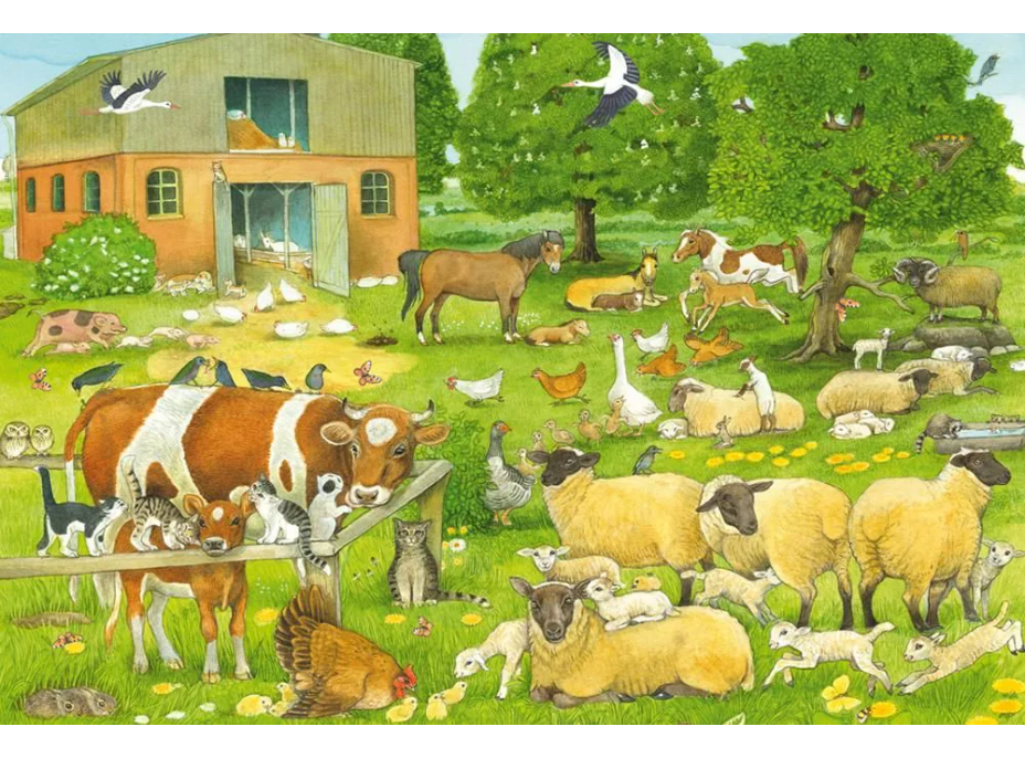 SCHMIDT Puzzle Zvieracie rodinky zo statku 100 dielikov