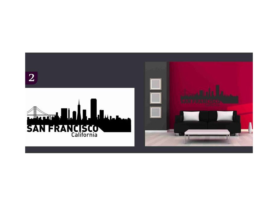 Samolepky na stenu MESTA color - SAN FRANCISCO