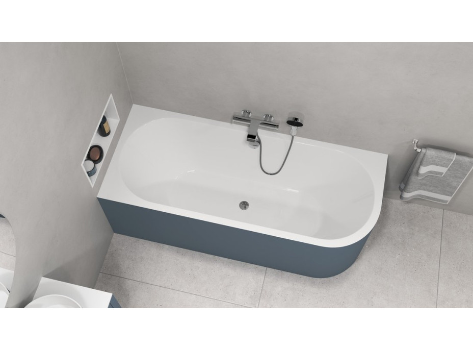 Polysan VIVA L MONOLITH asymetrická vaňa 180x75x60cm, biela/siena 72099M.42