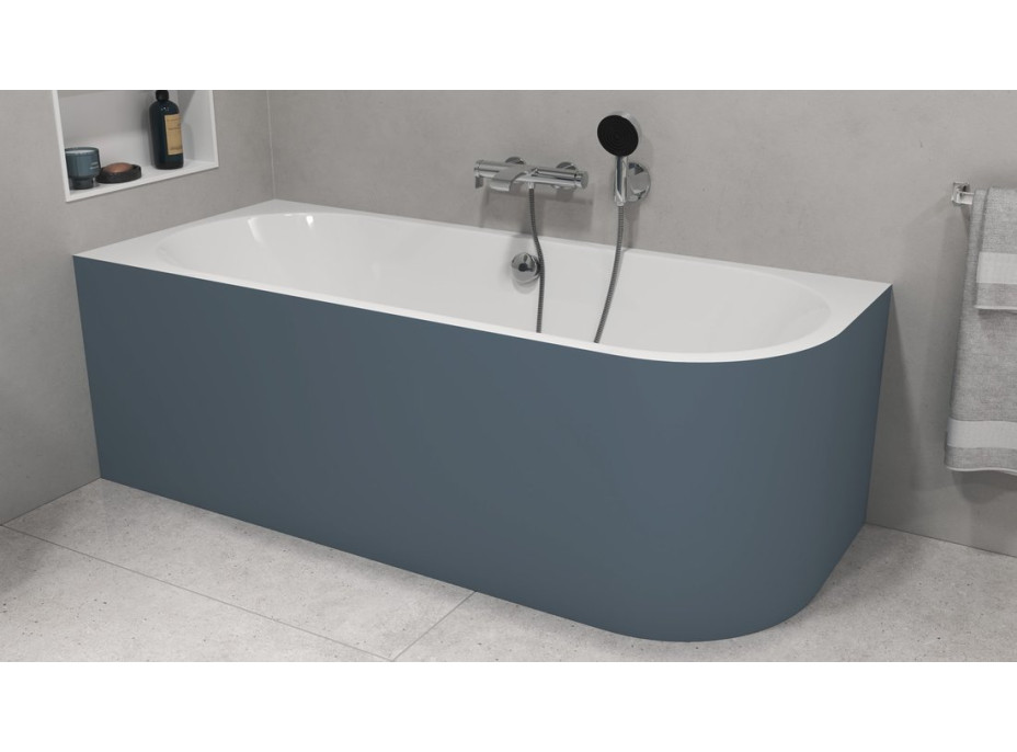 Polysan VIVA L MONOLITH asymetrická vaňa 180x75x60cm, biela/siena 72099M.42