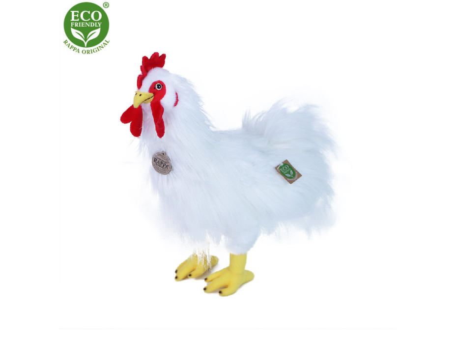 Rappa Plyšový kohút biely stojaci 33 cm ECO-FRIENDLY