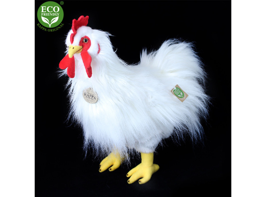 Rappa Plyšový kohút biely stojaci 33 cm ECO-FRIENDLY