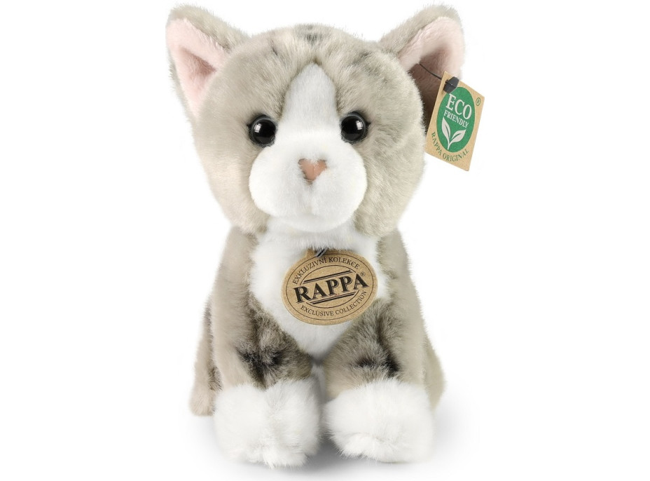 Rappa Plyšová mačka sivá 18 cm ECO-FRIENDLY