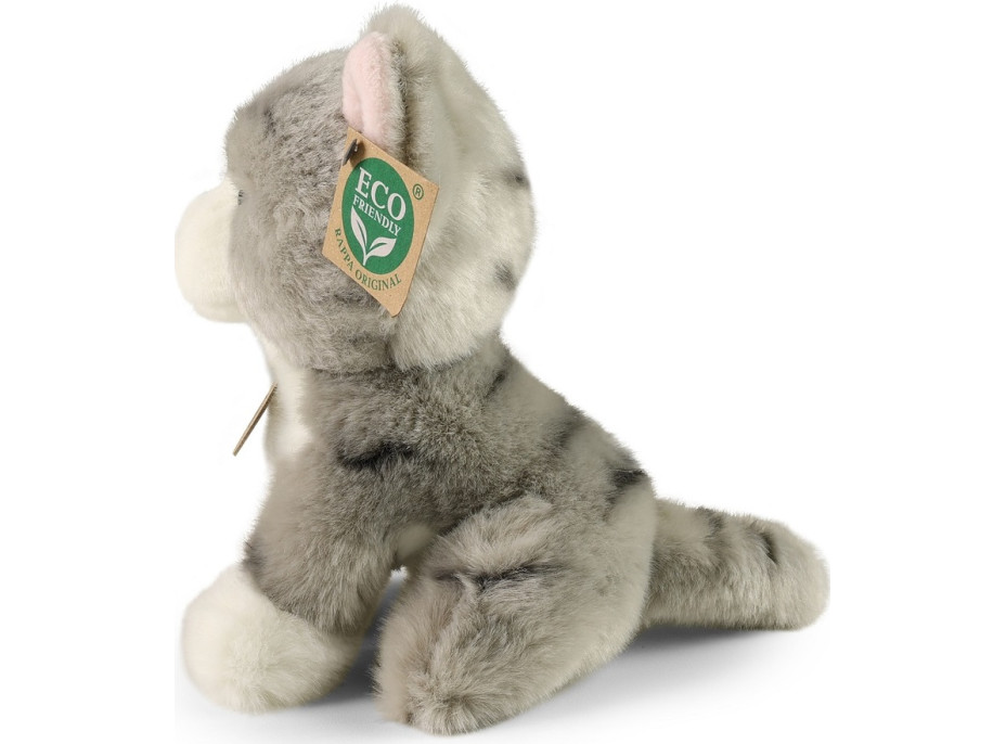 Rappa Plyšová mačka sivá 18 cm ECO-FRIENDLY