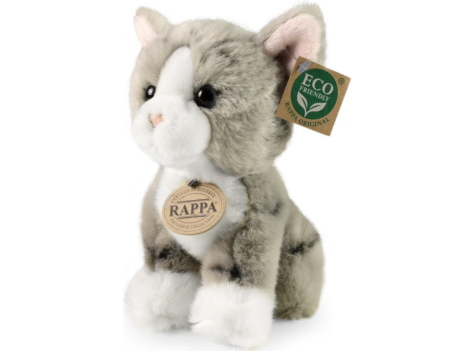 Rappa Plyšová mačka sivá 18 cm ECO-FRIENDLY