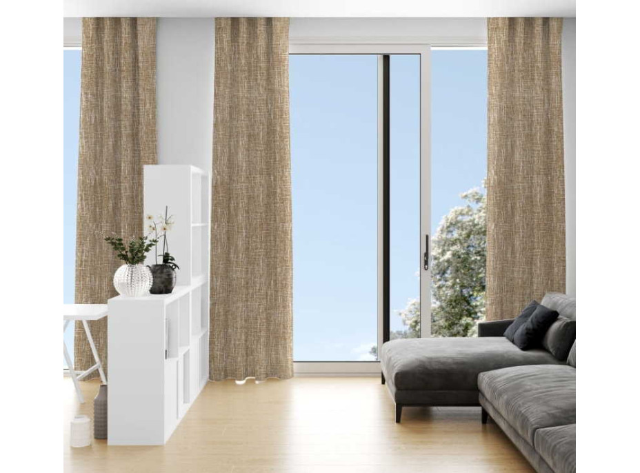 Dekoračný záves LOOM Natural - 140x280 cm - hnedý