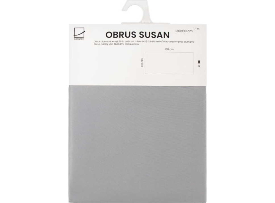 Vodeodolný obrus SUSAN - 130x180 cm - šedý
