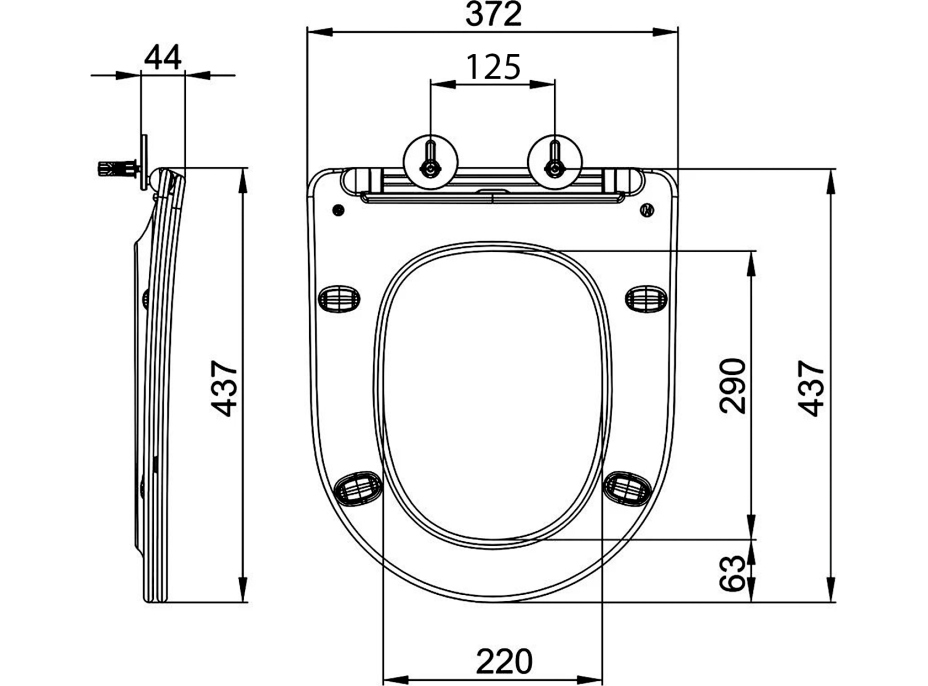 Sapho PACO WC sedadlo, SLIM, Soft Close, Easy Take, ivory PCS1012BE