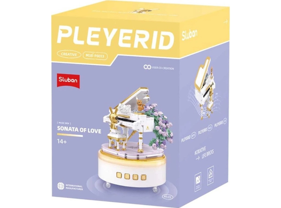 Sluban Pleyerid M38-P8013 Hracia skrinka Piano Sonáta lásky