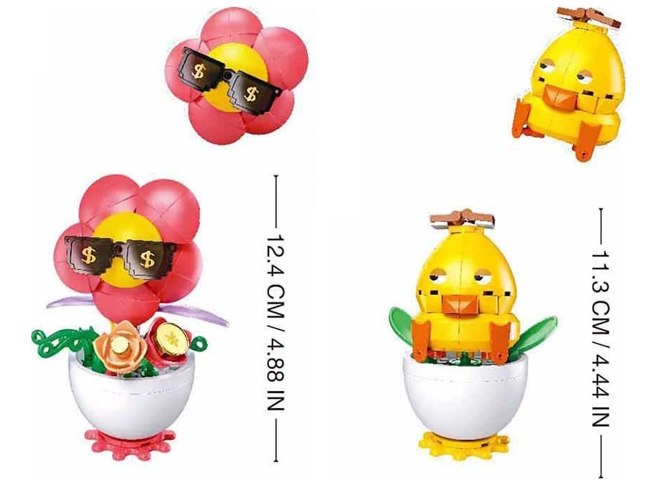 Sluban Flowers M38-P8029 Rastliny v kvetináči Displej 6 ks