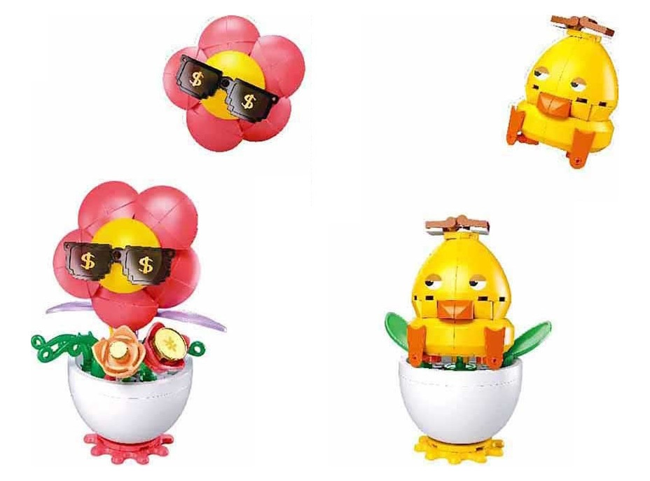 Sluban Flowers M38-P8029 Rastliny v kvetináči Displej 6 ks