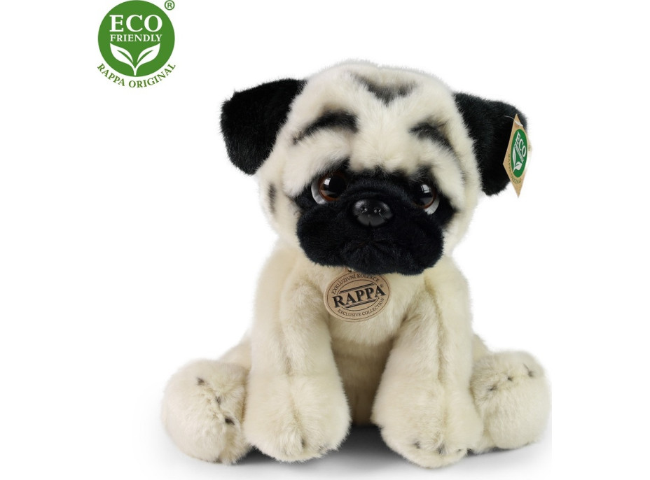 Rappa Plyšový pes mops 30 cm ECO-FRIENDLY