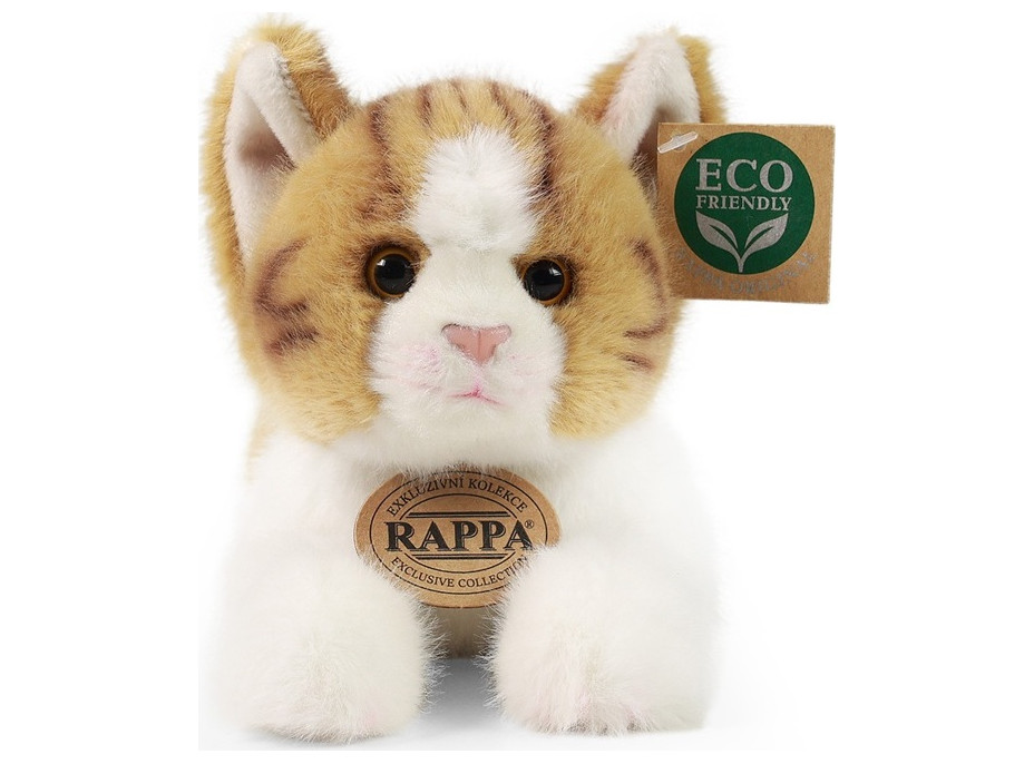 Rappa Plyšová mačka ležiaca hnedo-biela 20 cm ECO-FRIENDLY