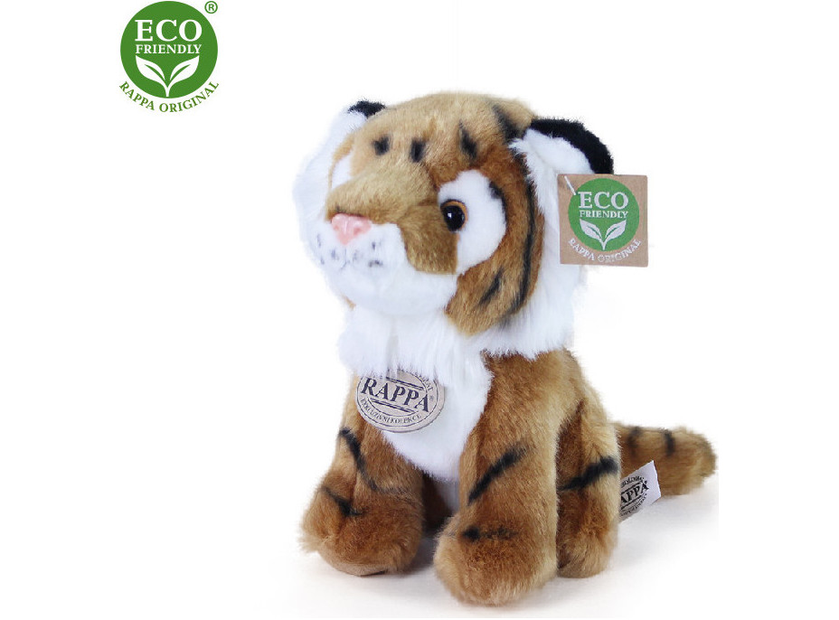 Rappa Plyšový tiger sediaci 18 cm ECO-FRIENDLY
