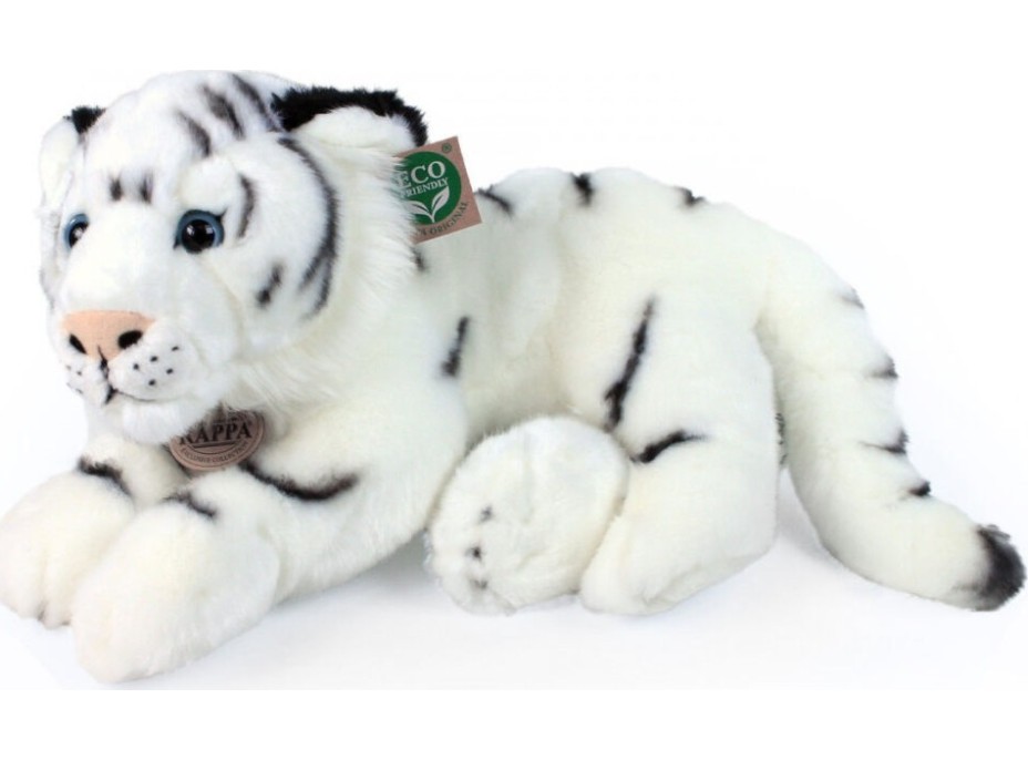 Rappa Plyšový tiger biely ležiaci 36 cm ECO-FRIENDLY