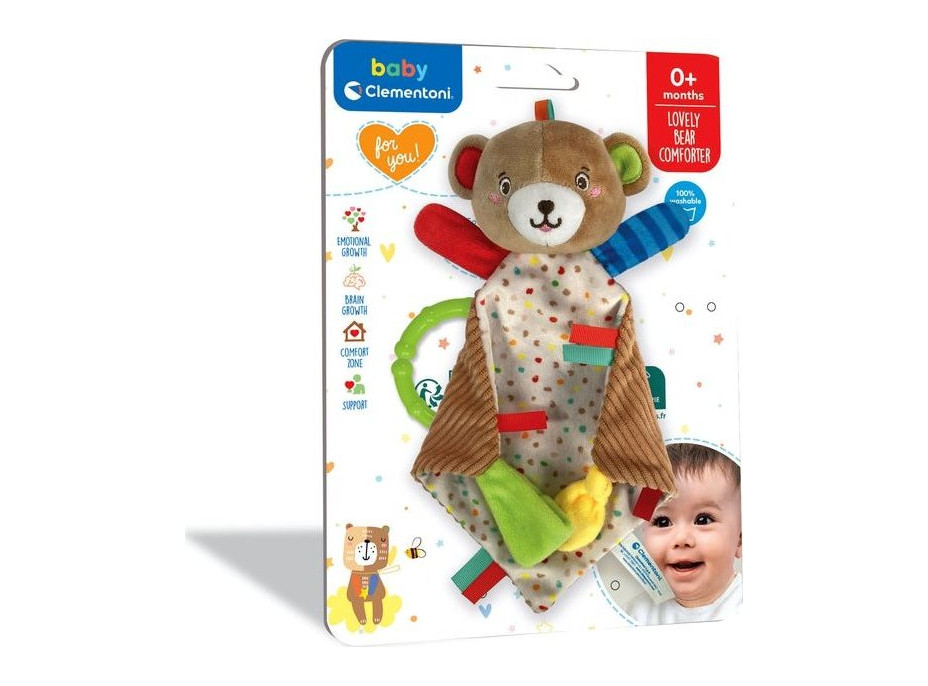 CLEMENTONI BABY Plyšový zaspávač medvedík