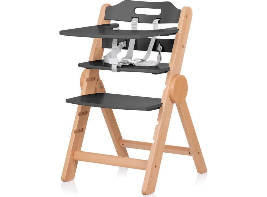 CHIPOLINO Drevená jedálenská stolička Cacao 2v1 Graphite Wood