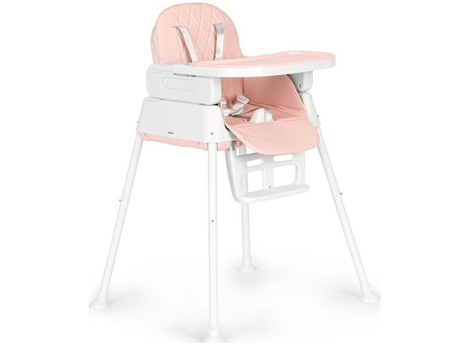 ECOTOYS Jedálenská stolička 3v1 ružová