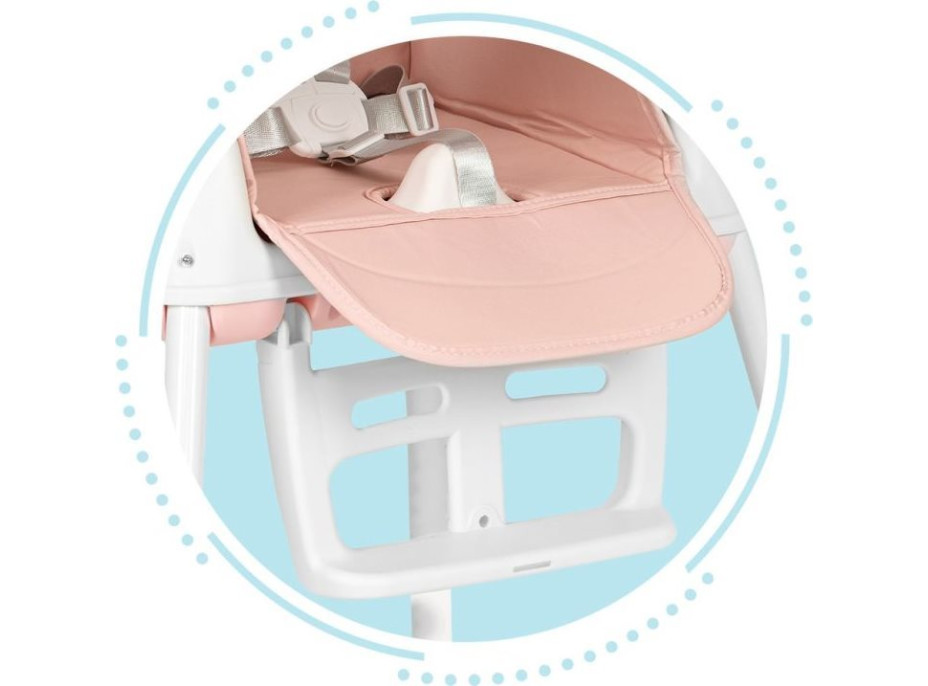ECOTOYS Jedálenská stolička 3v1 ružová