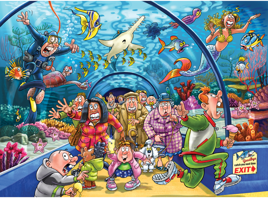 JUMBO Puzzle WASGIJ 43: Hrátky v akváriu 1000 dielikov