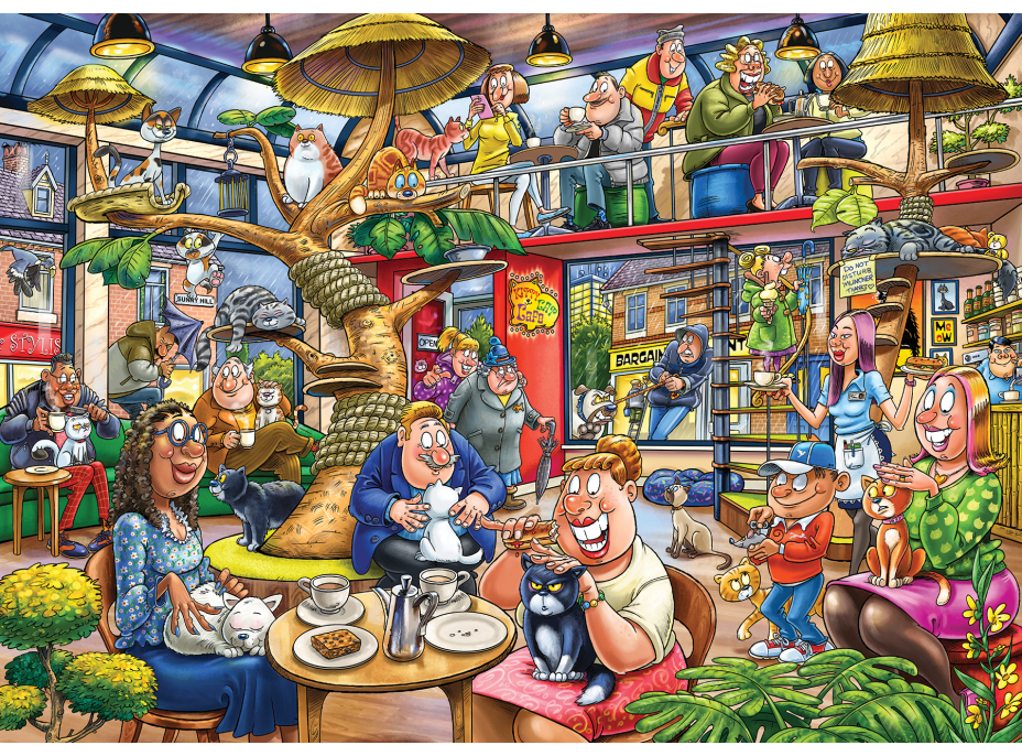 JUMBO Puzzle WASGIJ Mystery 28: Mačacie šialenstvo 1000 dielikov