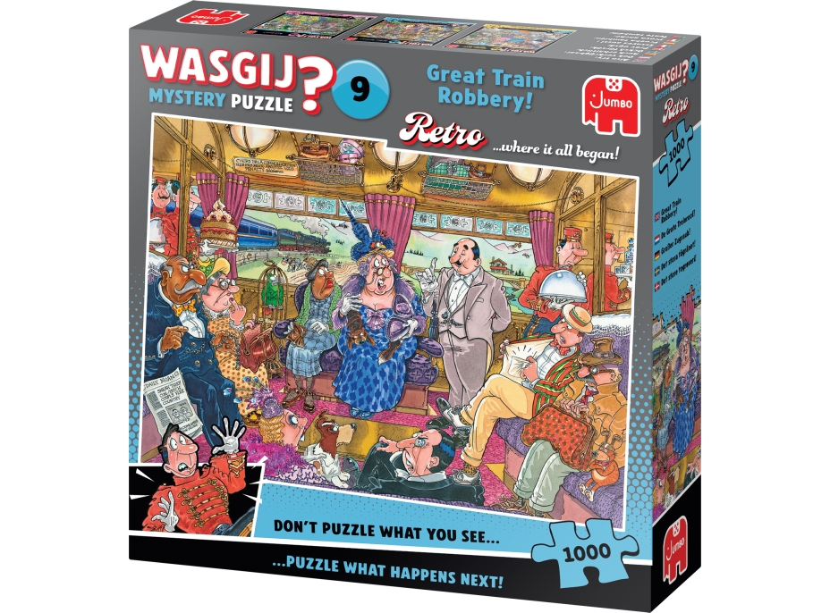 JUMBO Puzzle WASGIJ Mystery 9: Veľká vlaková lúpež 1000 dielikov