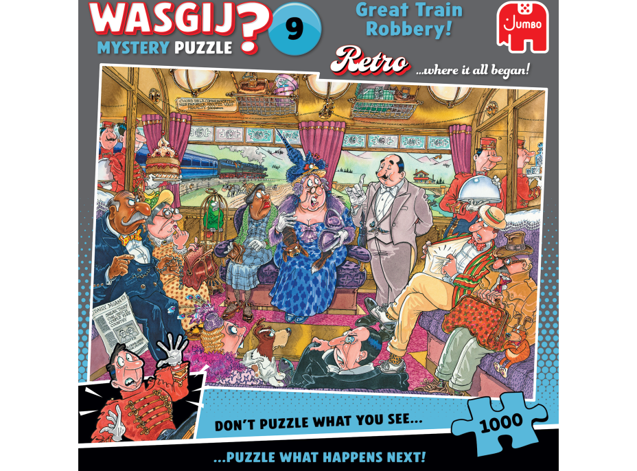 JUMBO Puzzle WASGIJ Mystery 9: Veľká vlaková lúpež 1000 dielikov