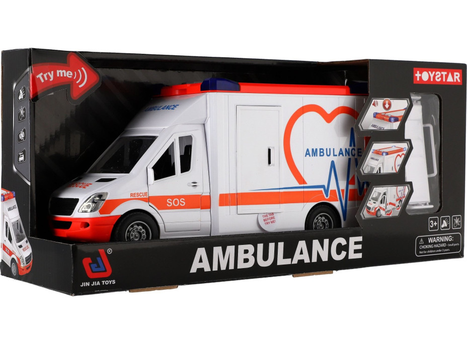 TEDDIES Auto ambulancia 28cm na spätné natiahnutie